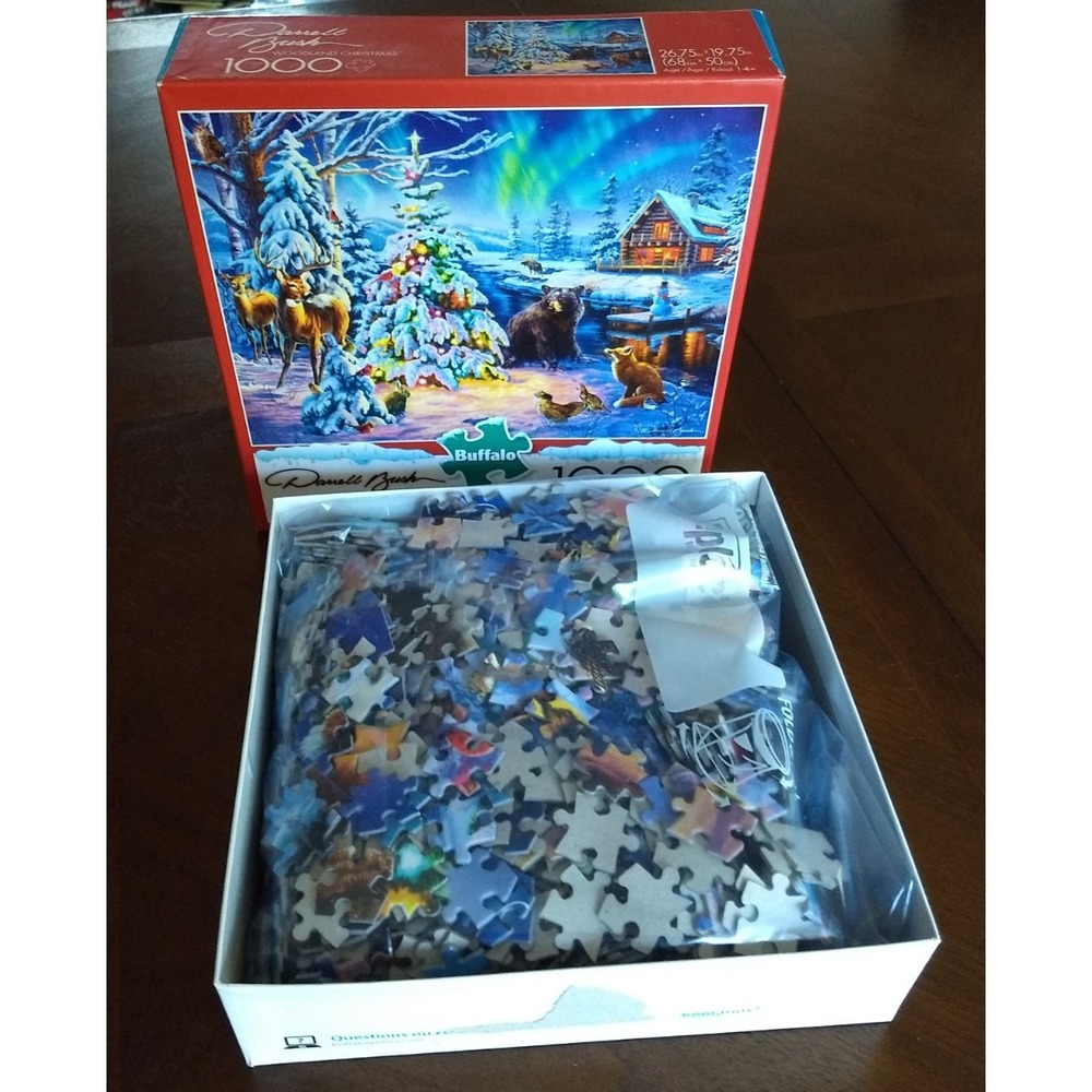 Buffalo Games Jigsaw Puzzle 1000 Pc Woodland Christmas Animals Complete Poster